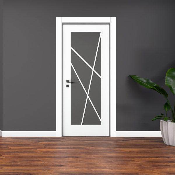 Lacquered Grooved Glass Model 300-C Room Door