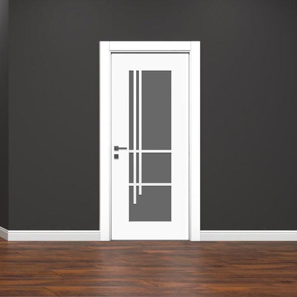 Lacquered Grooved Glass Model 302-C Room Door