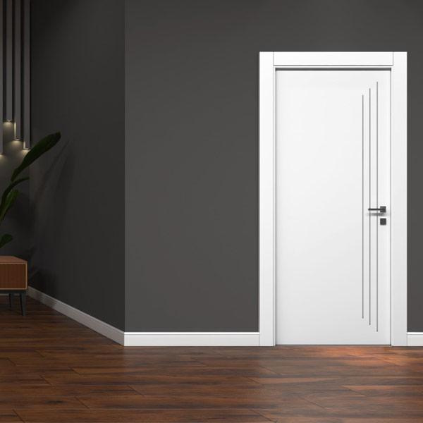 Lacquered Grooved Model 305 Room Door