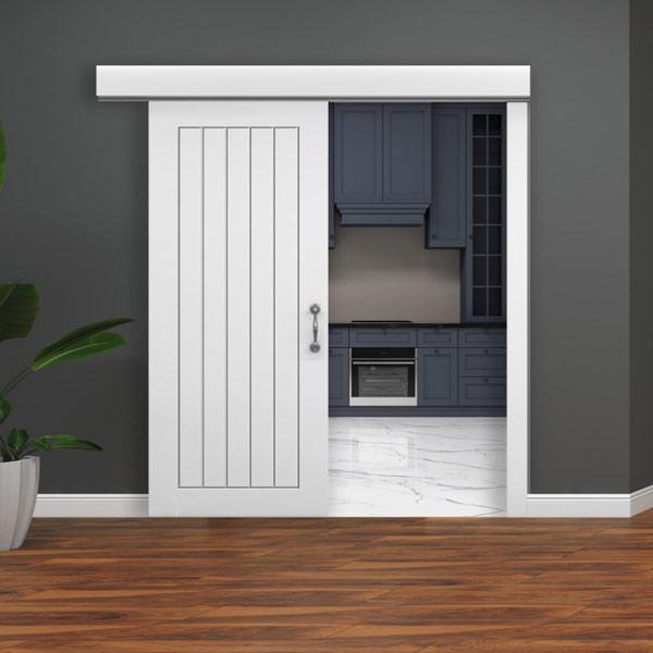 Lacquered Grooved Model 355 Room Door