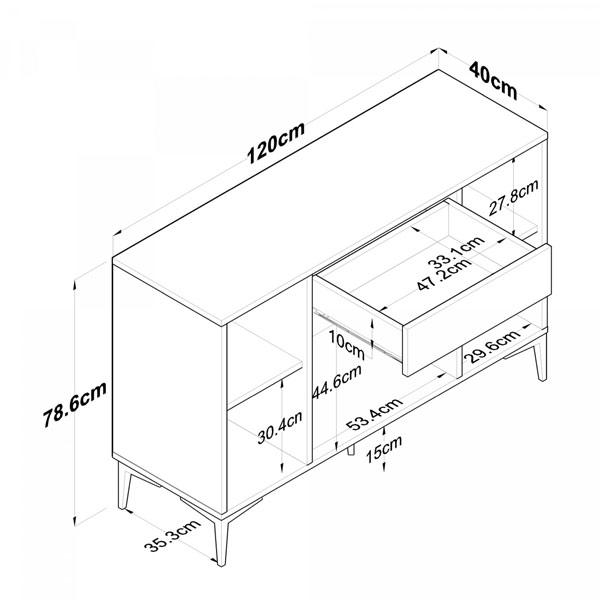 Coffee Corner Multi-Purpose Cabinet 4-Door 1-Drawer Pantry Kitchen Cabinet White