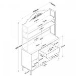 Coffee Corner Multi-Purpose Cabinet 4 Doors 1 Drawer Kitchen Storage Cabinet White