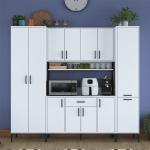 Multi-Purpose Cabinet with 12 Doors and 1 Drawer - White Kitchen Storage Cabinet