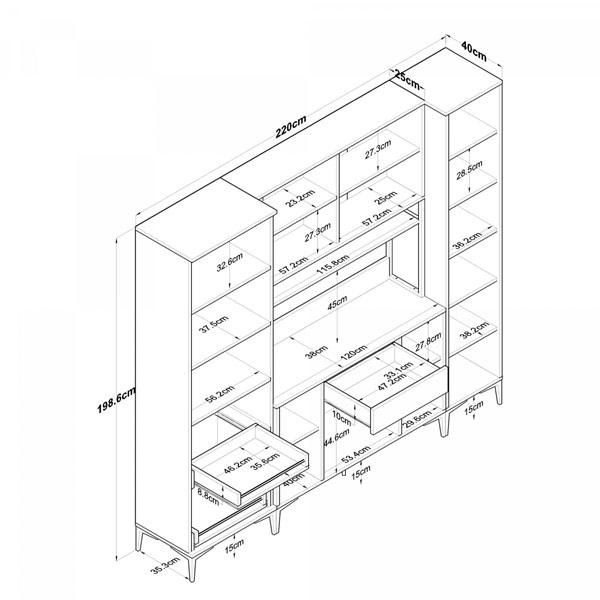 Multi-Purpose Cabinet with 12 Doors and 1 Drawer - White Kitchen Storage Cabinet