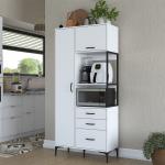 Multi-Purpose Cabinet with 2 Doors and 3 Drawers, Kitchen Pantry Cabinet, White