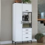 Multi-Purpose Cabinet with 2 Doors and 3 Drawers, Kitchen Pantry Cabinet, White