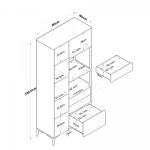 Multi-Purpose Cabinet with 2 Doors and 3 Drawers, Kitchen Pantry Cabinet, White