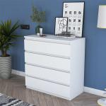 Dresser with 4 Drawers for Bedroom or Nursery - White, 91 x 80 cm