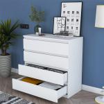 Dresser with 4 Drawers for Bedroom or Nursery - White, 91 x 80 cm