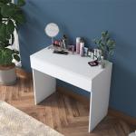 Makeup Vanity Table with Single Drawer and Jewelry Organizer – White