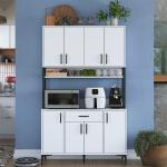 Multi-purpose Cabinet 8 Doors 1 Drawer Pantry Kitchen Cabinet White