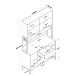 Multi-purpose Cabinet 8 Doors 1 Drawer Pantry Kitchen Cabinet White