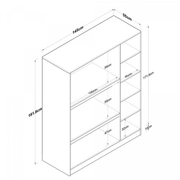 Door Storage Cabinet with 8 Shelves – White Linen Closet for Bedding, Pillows, and More